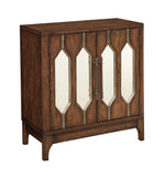 Two Door Cabinet Cabinet Birch Veneers Hand Painted Finish 2 Doors with Mirrored Accents One Interior Fixed Shelf Adjustable Levelers 
