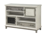 Two Drawer Two Door Media Credenza Credenza Painted Finish Cord Management Wire Mesh Door Front Decorative Key Hardware Adjustable Levelers 
