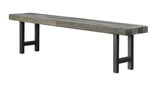 Heartland Dining Bench Dining Bench Reclaimed Pine Wood Light & Dark Finish Iron Base Adjustable Levelers Coordinating Pieces Available 