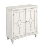 Two Door Cabinet Cabinet Poplar Wood & Elm Veneers Raised Diamond Pattern One Adjustable Shelf Turned Feet Adjustable Levelers 