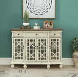30493 Four Door Three Drawer Media Credenza
