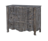 Three Drawer Chest Chest Pine Painted Finish Serpentine Shape Extended Drawer Glides Scalloped Apron Adjustable Levelers