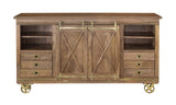 34704 Two Sliding Door Six Drawer Media Credenza
