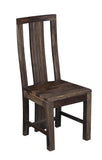 Set of 2 Dining Chairs Dining Chair Sheesham Wood Urban Casual Style Grey Wash Finish Scoop Seat High Curved Back 