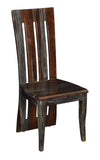 Set of 2 Grayson II Dining Chairs Dining Chair Sheesham Wood Graywash Finish Urban Casual Design Fan Back Scooped Seat 