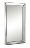 Rectangular Floor Mirror Mirror Floor Length Mirror Champagne Gold Touches Decorative Metallic Beaded Trim Beveled Mirrored Glass Mirrored Picture Frame Edging 