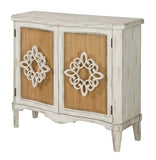 Two Door Cabinet Cabinet Hand Painted Two-Toned Finish Statement Hardware Canted Edge 1 Interior Fixed Shelf Adjustable Levelers