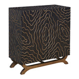 Two Door Cabinet Cabinet Topographical Design Architectural Base Integrated Finger Pulls leaving no Visible Hardware Two Doors with Magnetic Closures Two Interior Fixed Shelves Adjustable Levelers