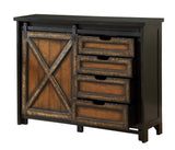 96567 Four Drawer One Sliding Door Media Cabinet